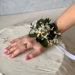 Eukalyptus Handgelenk Corsage-Eukalyptus -grünes Handgelenk Corsage-Prom Corsage