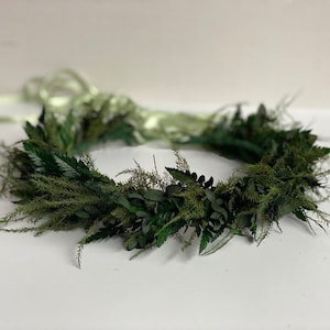 Corona floreale verde - Corona di eucalipto e felce - Corone verdi per matrimonio
