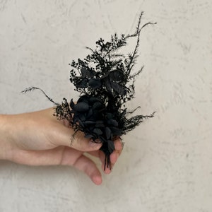 Black  dried flowers corsage/Boutonnière, Romantic/Boho Wedding