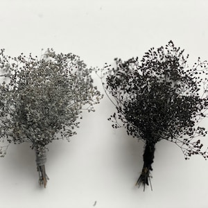 Hálito de bebê preservado preto - hálito de bebê seco cinza - buquê pequeno hálito de bebê - flores para lembrancinhas de festa - topper de presente - flores para cartões
