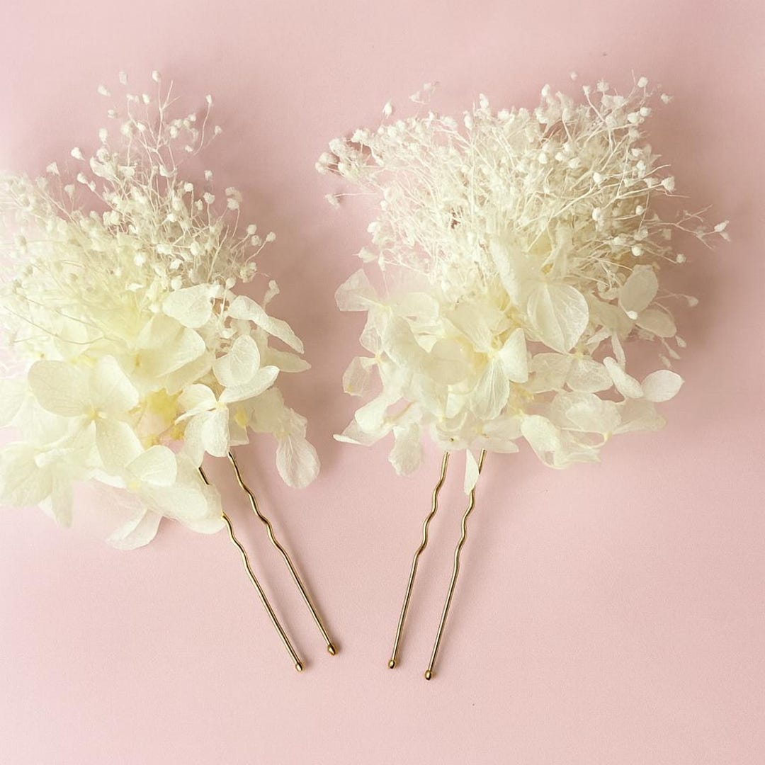 White Floral Hair Pins - Elegant Baby\'s Breath Hair Accessories Bridal Wedding Amazon.com : JEWEKY Bridal Babys Breath Hair Pins White  main image 2