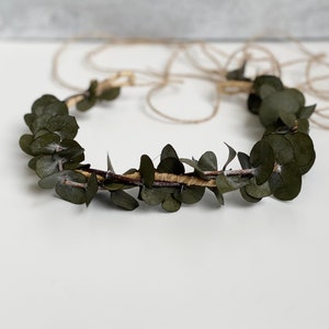 Eucalyptus Crown / Preserved Flowers Crown / Real Eucalyptus Wreath / Wedding Bridal Hair Garland / Greenery Hair Vine / Green Halo