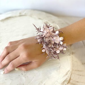 Pink Preserved Flower Wrist Corsage: Wedding, Mother's Day image 1