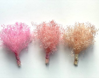 Baby Pink Dried Gypsophila Bouquet: Small Floral Party Favor