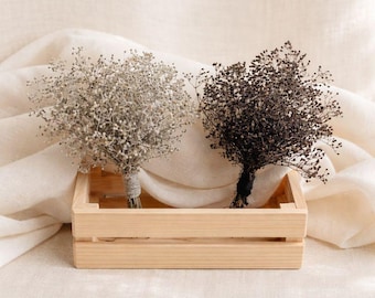 Schwarz-Grau konserviertes Schleierkraut Bouquet: Mini-Blumenarrangement