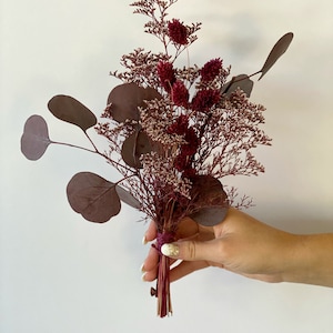 Eucalyptus Bouquet-Minifloral Bouquet-Dried flowers bouquet-Burgundy floral bouquet