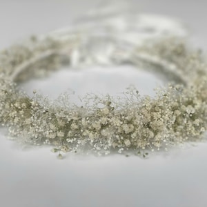 White Baby breath crown;Flower girl crown; delicate wedding crown,Baby breath WEDDING WREATH