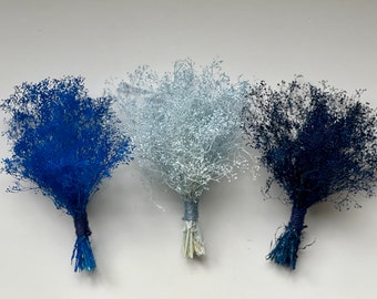 Blue Dried Baby Breath Bouquet: Small Floral Arrangement