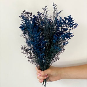 Blue Preserved Caspia; Preserved Caspia, Dried Flowers Bunch, Dried bunch table decorations, spring wedding decor, Blue dried flowers