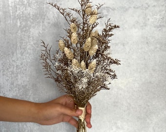 Natural dried flowers bouquet-White bouquet-Wedding bouquet