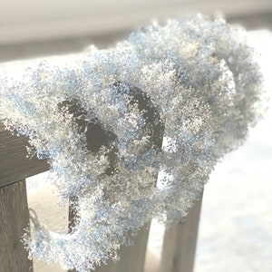 Blue Floral crown ;Dried Flowers Wreath, Rustic floral wreath, Tie Back Floral wreath, Blue and White