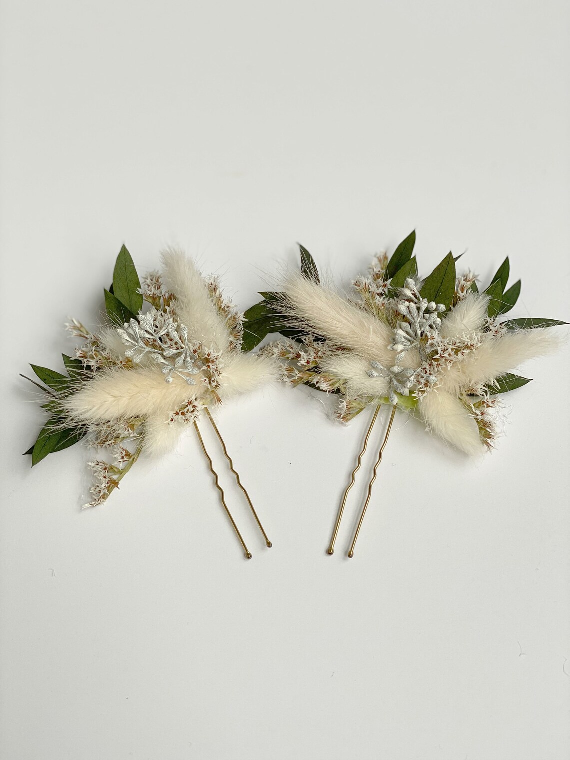 White Wedding Hair Pins Bridal White Hair Pins Ivory Hair Etsy