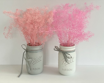 Baby Pink Dried Gypsophila Bouquet: Hand-Painted Baby's Breath