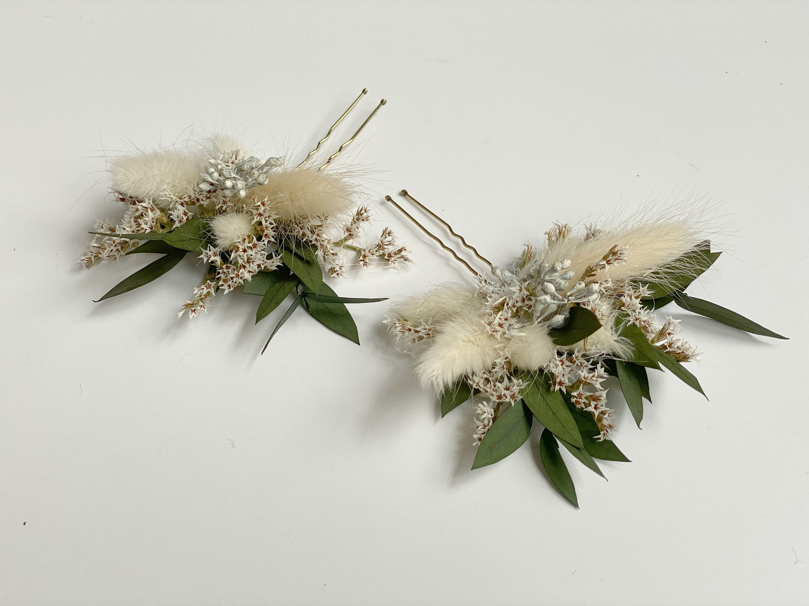 White Wedding Hair Pins Bridal White Hair Pins Ivory Hair Etsy