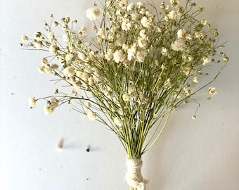 Mini bouquet di gypsophila essiccata: Gypsophila bianca naturale, decorazione rustica