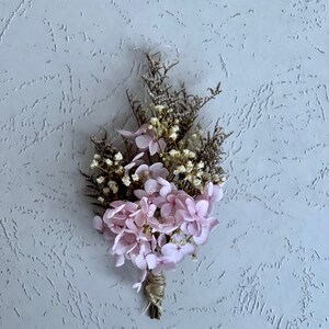 Pink dried flowers boutonnieres,Wedding boutonnieres, pink table/Plate decor image 2