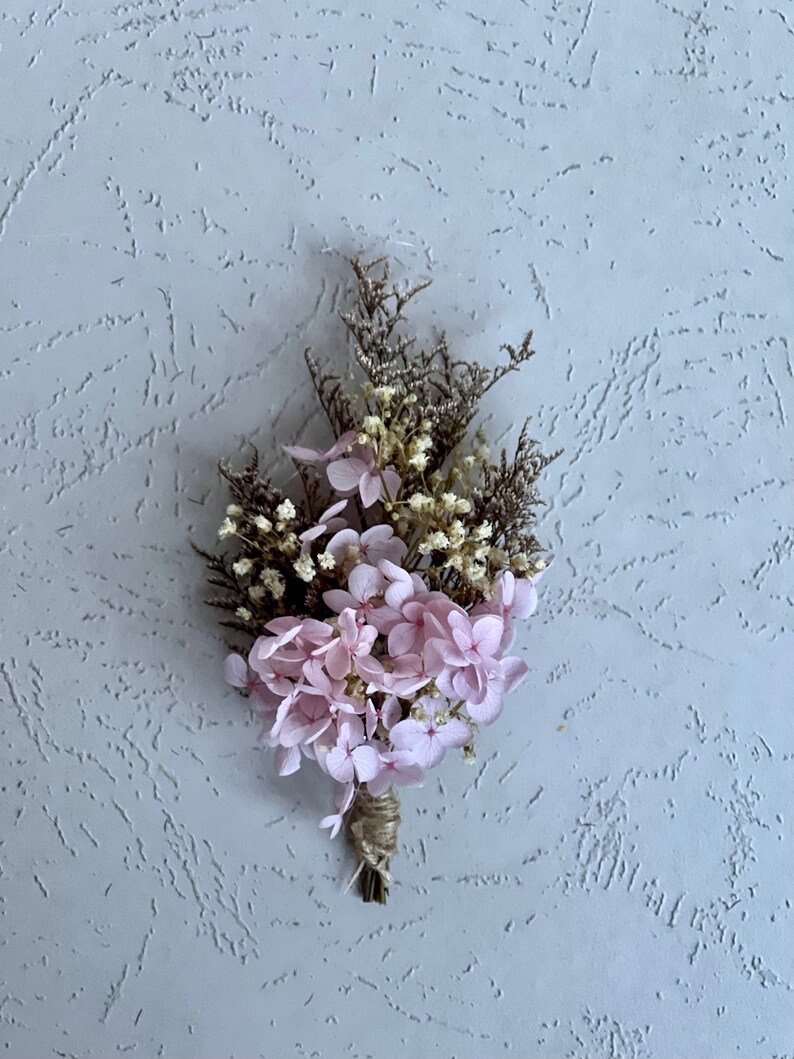 Pink dried flowers boutonnieres,Wedding boutonnieres, pink table/Plate decor image 2