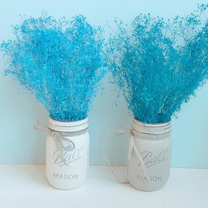 Lake Blue dried baby breath- Dried blue flowers-Dried Gypsophila Bunch- Blue Painted Baby&#39;s Breath | Preserved Floral Bunch