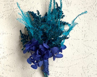 Dried  Blue flowers Boutonnieres - dried flowers Boutonnières,Favor gift topper;Tables-plates decoration