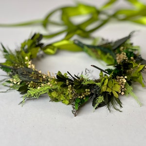 Grüne Blumenkrone-Tie zurück Blumenkrone-Getrocknete Blumen Blumenkranz
