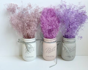 Petit bouquet de vrais gypsophiles violets lavande, Fournitures de fleurs séchées mauve