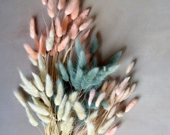 Buquê de Rabos de Coelho Secos em Tons Pastel – Decoração Floral para Casamento Boho