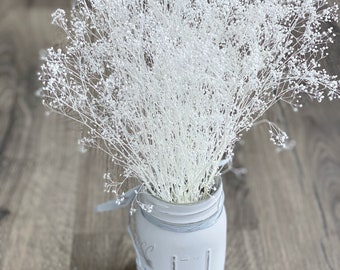 White Glittered Dried Baby Breath: Real Gypsophila Supplies-Small Bunch of Natural Flowers