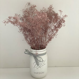 Rose gold Metallic Dried Baby breath, Dried gypsophila Bunch in metallic Gold