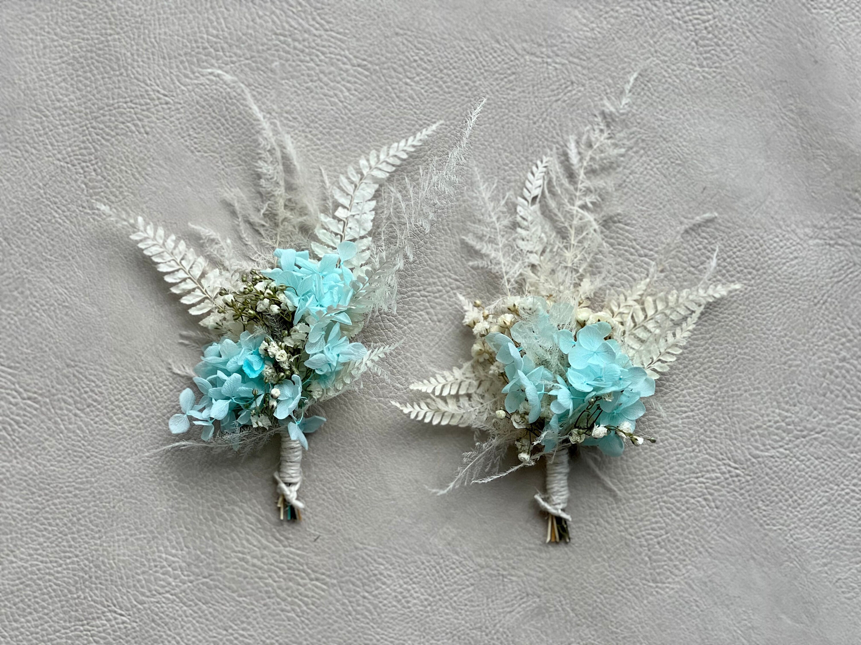 Blue & Turquoise Boutonniere - Beach Wedding - Dried Flowers Forever