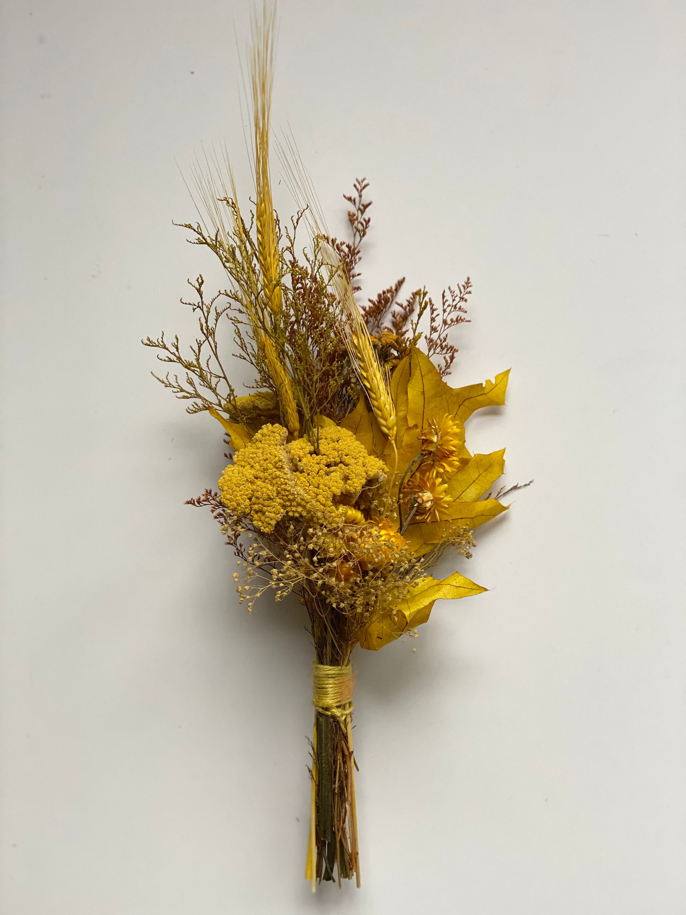 Medium Yellow Dried Flower Bouquet Medium Bouquet Small Etsy