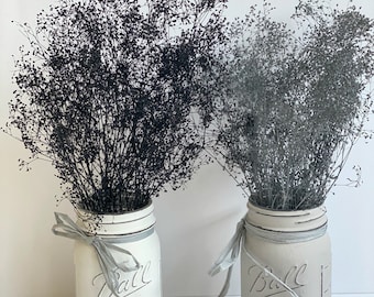Black Painted Baby's Breath Bunch: Gothic Wedding Floral Decor