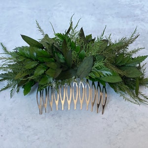 Preserved Greenery  hair comb ,Bridal Hair Comb,Dried flowers hair comb,Bridal floral hair comb
