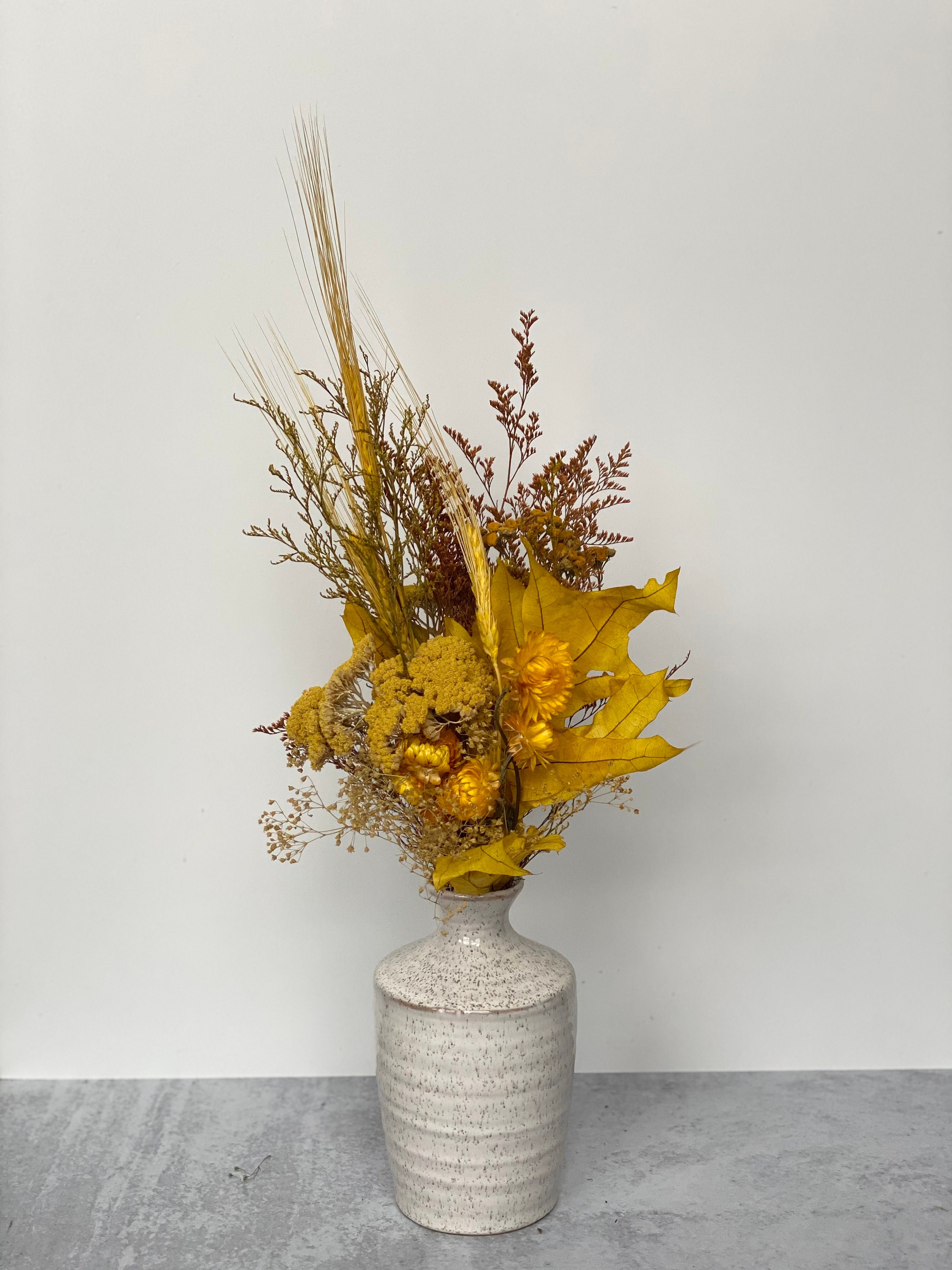Medium Yellow Dried Flower Bouquet Medium Bouquet Small Etsy