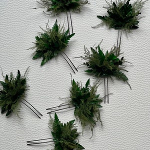 Ferns and Eucalyptus Bridal hair pin/ Dried flowers hair pin/Boho Eucalyptus Hair pin