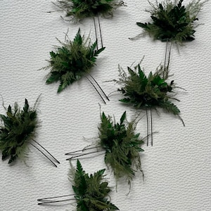 Helechos y eucalipto pasador de pelo nupcial / pasador de pelo de flores secas/pasador de pelo Boho Eucalyptus