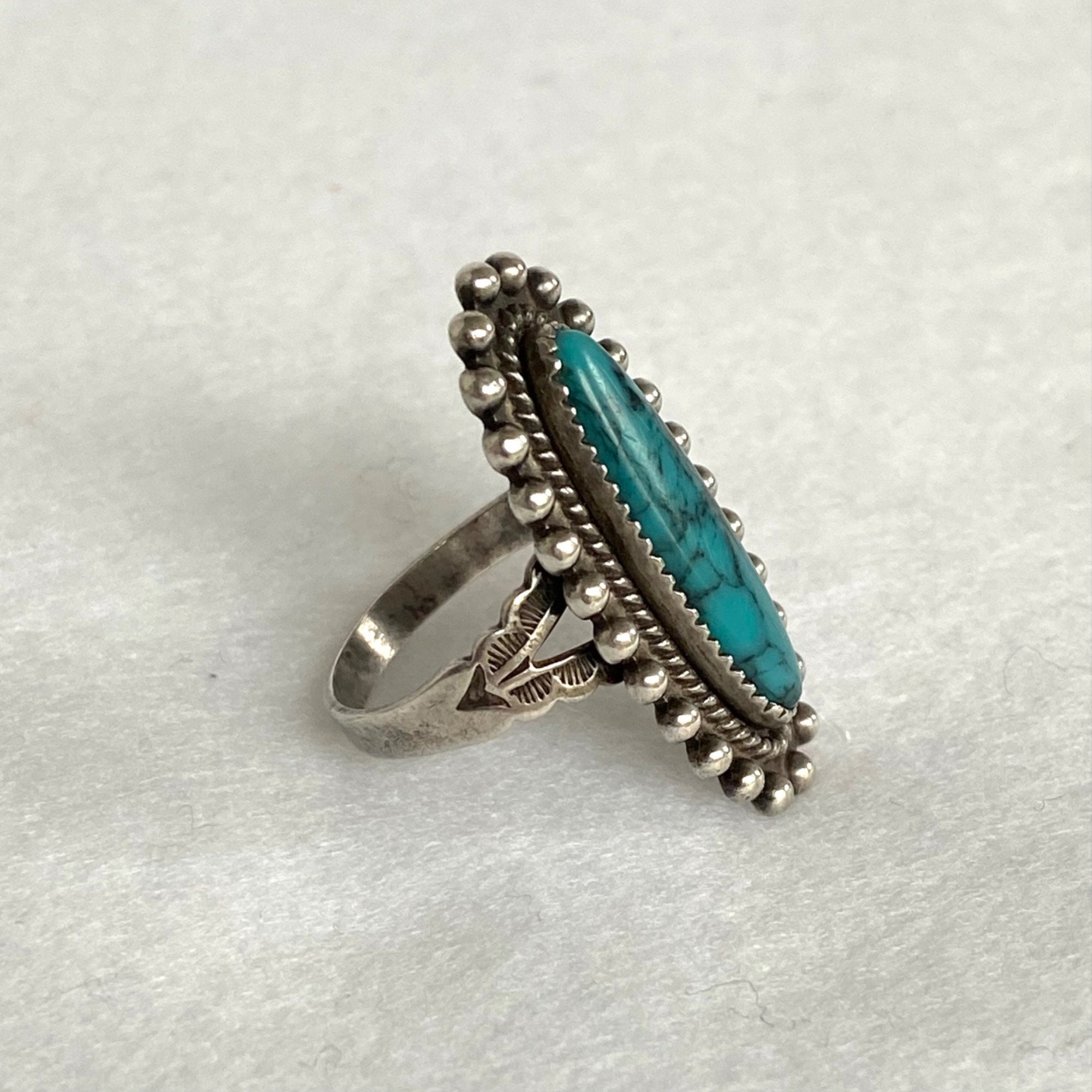 ヴィンテージ！ Sterling Silver Oval リング Sterling Silver Carved Oval Ring. - Etsy