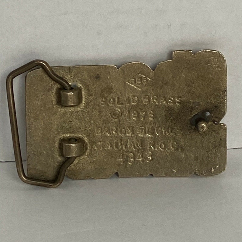 Vintage 1978 Baron Brass Belt Buckle SHAWN Personalized Name Buckle BBB