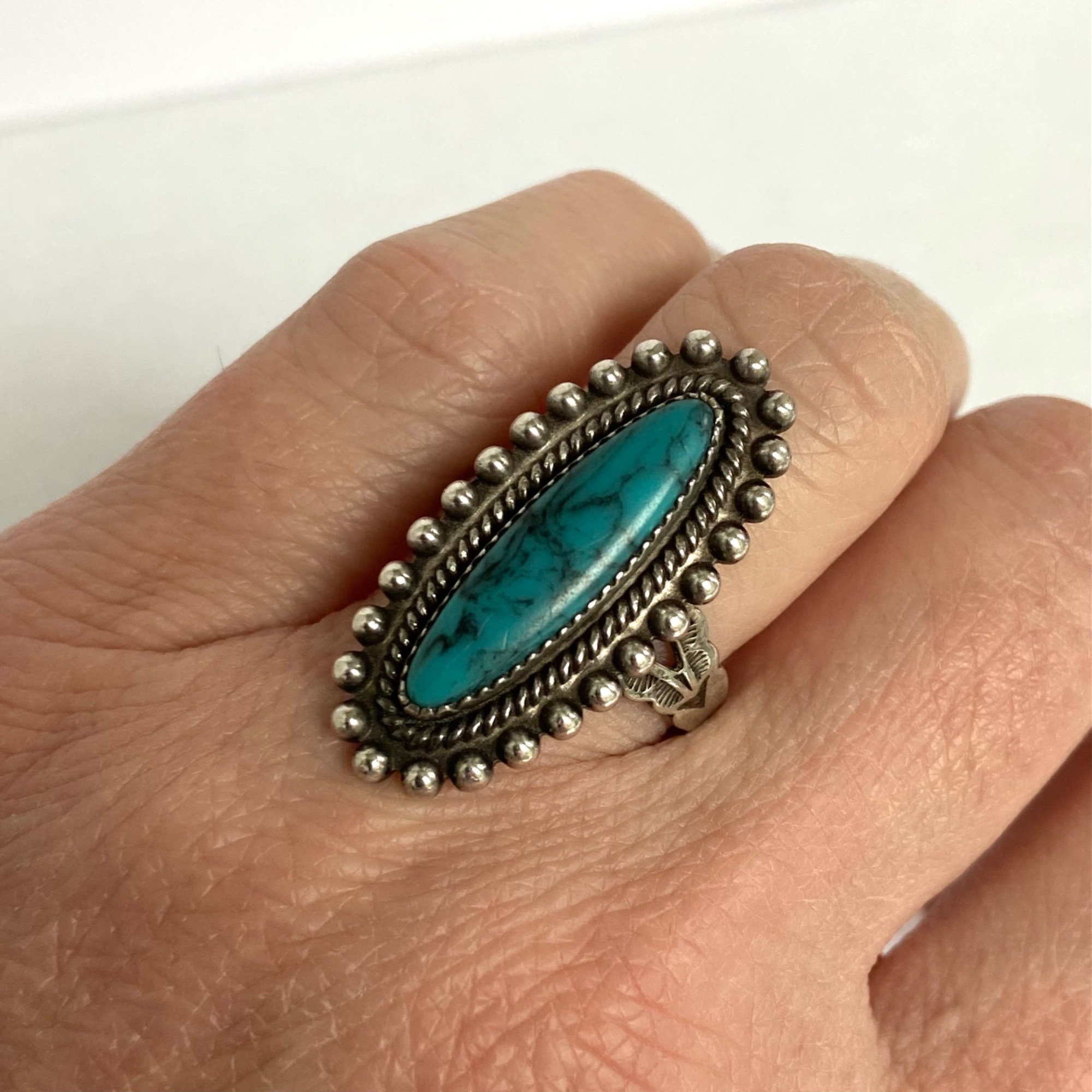 ヴィンテージ！ Sterling Silver Oval リング Sterling Silver Carved Oval Ring. - Etsy