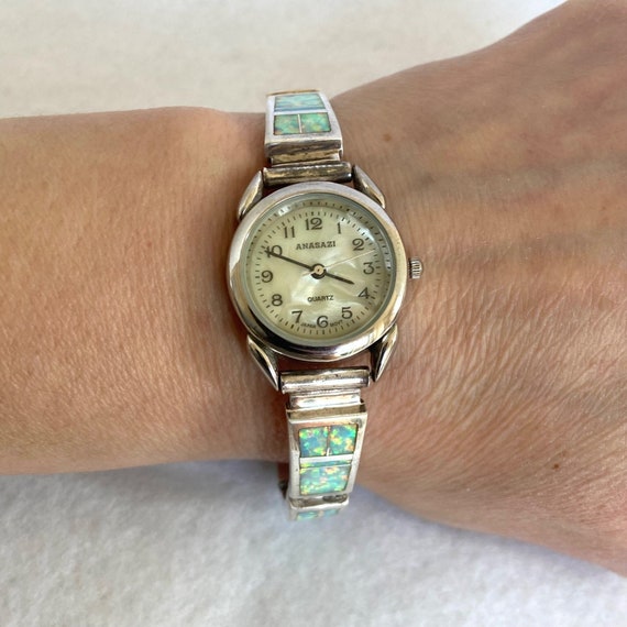 One Of The Most Unique Vintage Southwest Opal Inlay Sterling Silver Bracelet One Of The Most Unique Vintage Southwest Opal Inlay Sterling Silver Bracelet