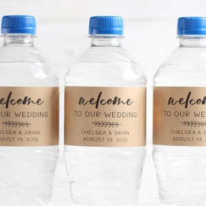 Welcome to Our Wedding - Wedding Water Bottle Labels, Wedding Welcome Bag, Personalized Favors, Rustic Kraft Labels, Wedding Stickers