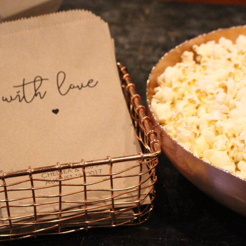 With Love Wedding Popcorn Bags Wedding Favors Engagement Etsy