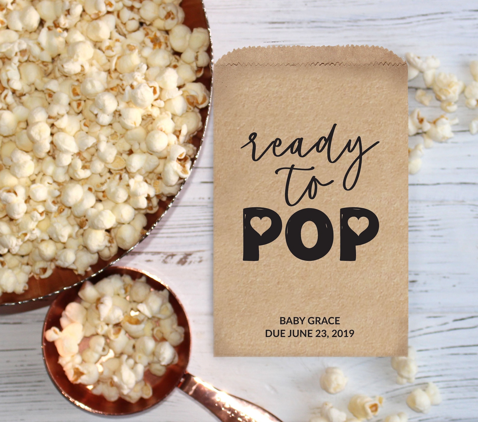 Ready to POP Baby Shower Popcorn Bags Gender Reveal Favor Etsy