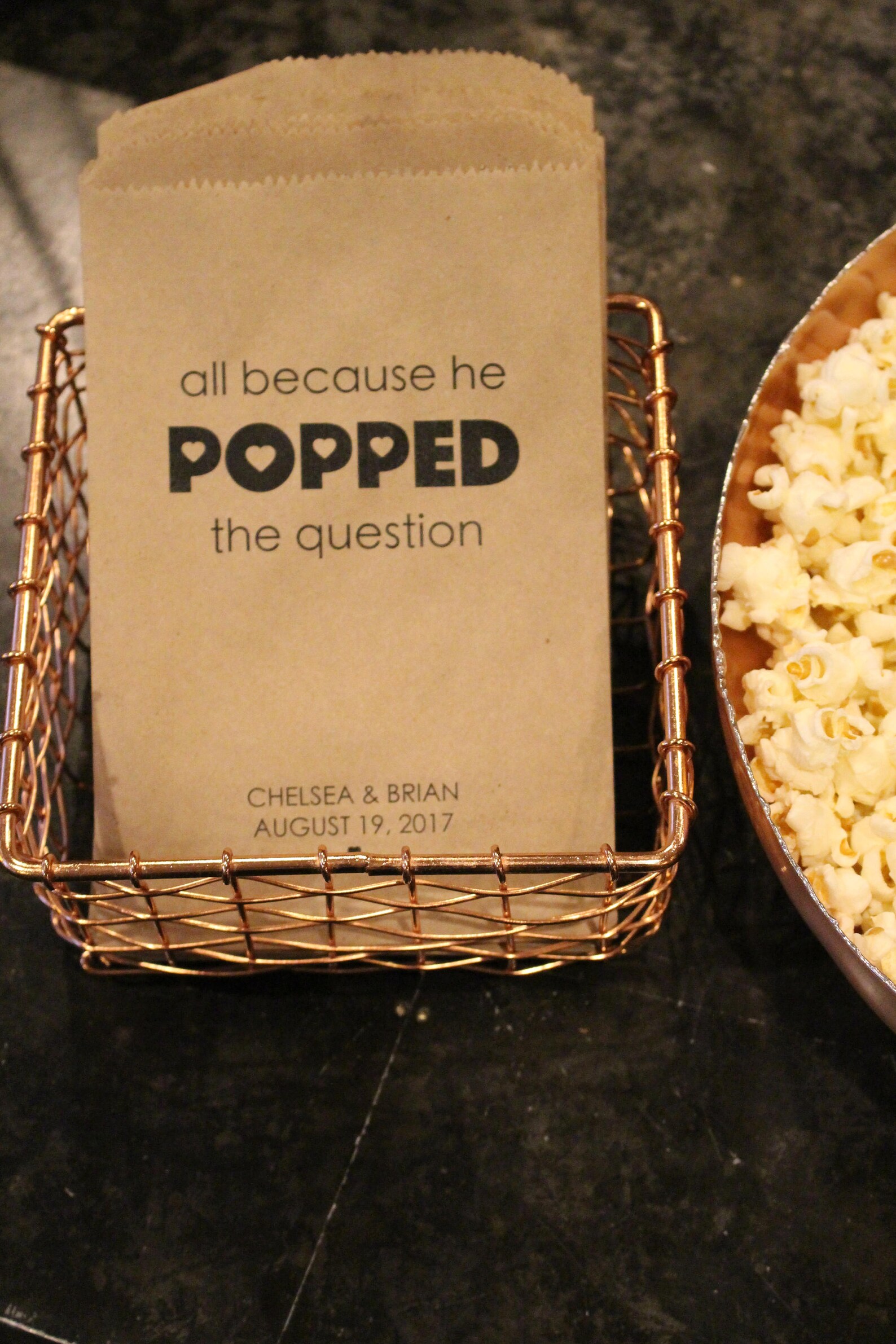 All Because He Popped the Question Wedding Popcorn Bags | Etsy