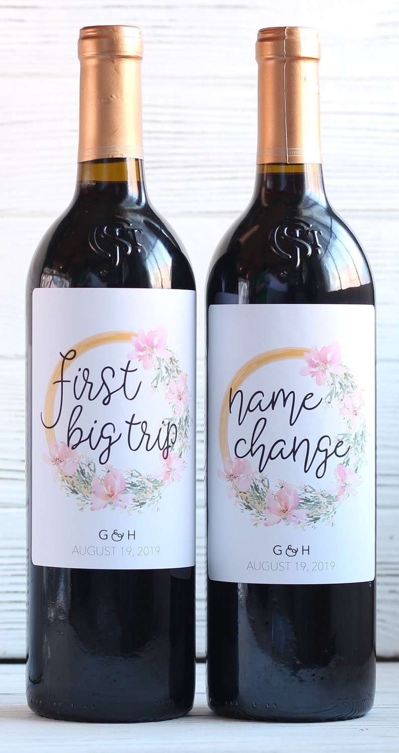 Wedding Marriage Milestones Wine Bottle Labels Wedding Etsy