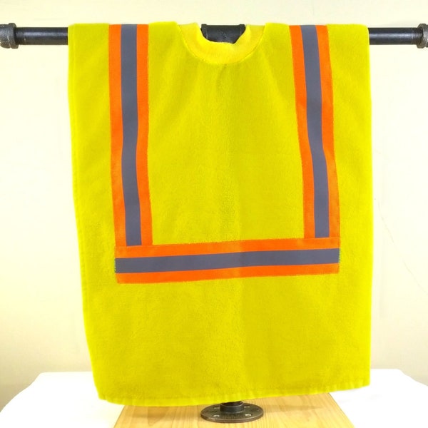 Baby Construction Vest Bib - Safety First absorbent bib for future construction workers - baby or toddler up to age 3 or 4.