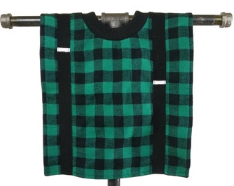 Lumberjack Bib - lumberjack birthday theme, green Buffalo plaid bib for your little man