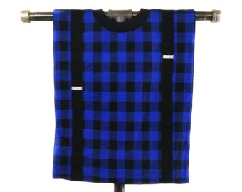 Lumberjack Baby Bib - lumberjack birthday theme, blue Buffalo plaid bib for your little man