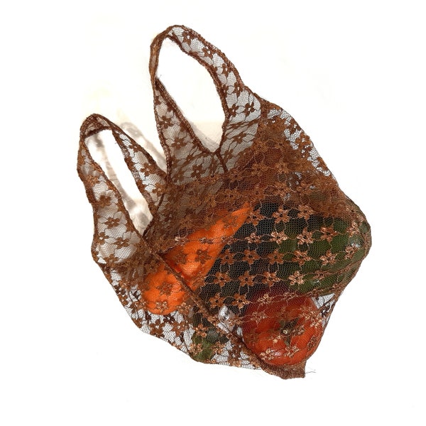 Reusable Produce Bags - Medium - waste free net bag, lightweight eco-friendly mesh vegetable bag for packaging groceries