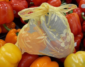 Reusable Produce Bags - Large - eco-friendly plastic-free alternative for grocery shopping.  Waste-free vegetable bag for food storage