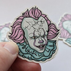 Adesivo Pennywise, Adesivo Pastel Goth, Adesivo de Palhaço, Adesivo de Terror